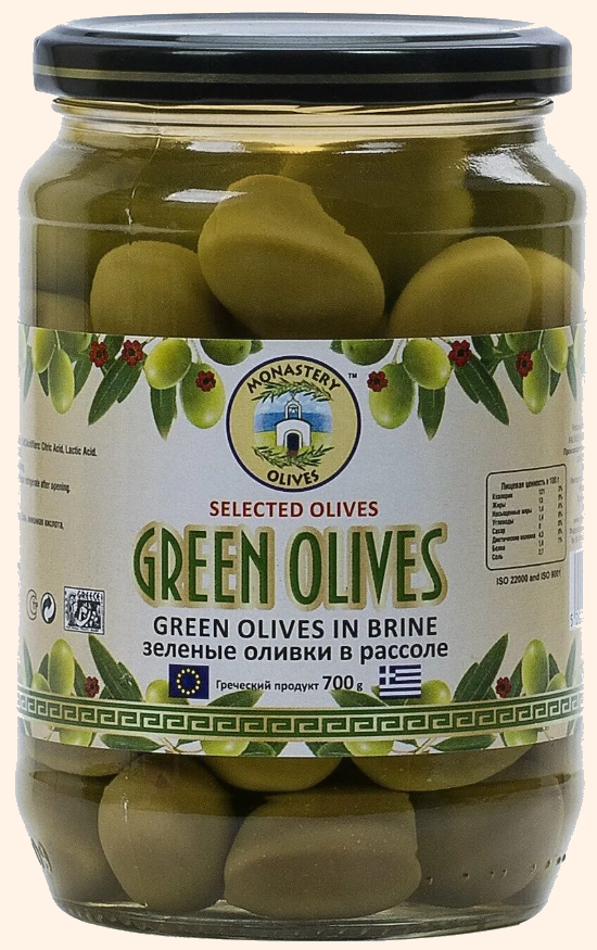Оливки зелёные с косточкой